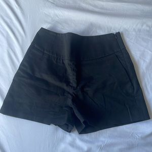 Black cotton high waist shorts
